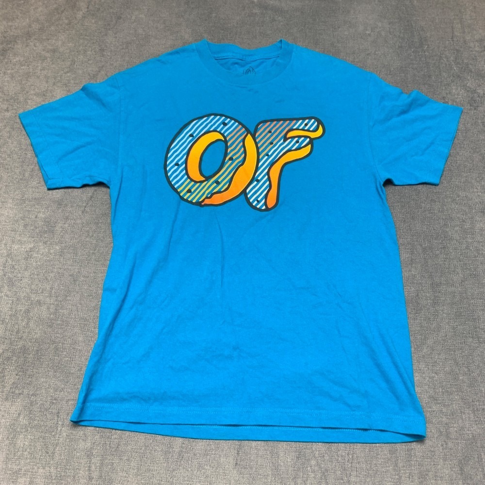 OF Odd Future T-Shirt Unisex L Blue Cotton All Day Comfort Donut Logo Casual Tee